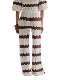 Malina Keily Chevron Stripe Knit Trousers, Brown/White