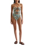 Malina Erioa Abstract Cut Out Swimsuit, Ocean Corals