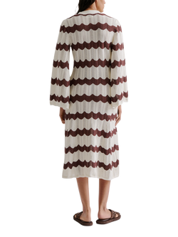 Malina Isobel Chevron Stripe Knit Dress, Brown/White - view 2, Brown/White