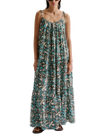 Malina Mare Abstract Ruched Neck Maxi Dress, Ocean Corals