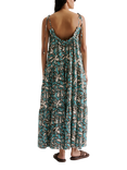 Malina Mare Abstract Ruched Neck Maxi Dress, Ocean Corals