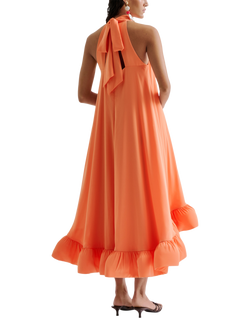 Malina Sabrina Ruffle Hem Midi Dress - view 2, Papaya