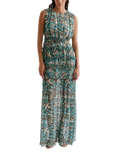 Malina Raquel Abstract Pure Silk Dress, Ocean Corals