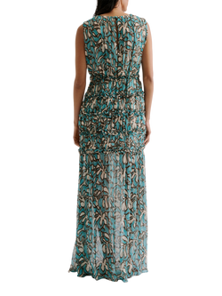 Malina Raquel Abstract Pure Silk Dress, Ocean Corals - view 2, Ocean Corals