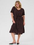 KAFFE Curve KCbella Floral Fit And Flare V-Neck Midi Dress