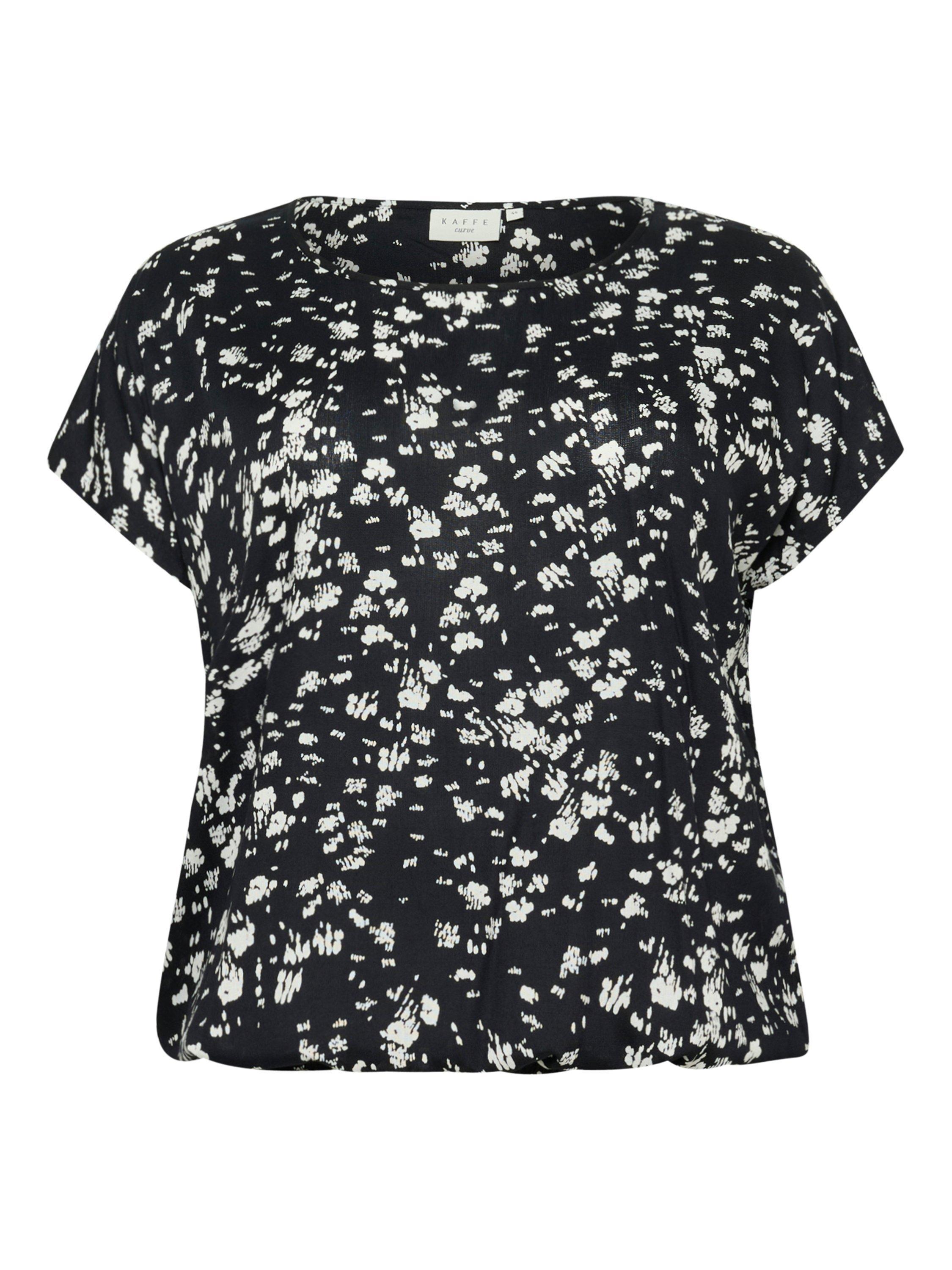 Product image 5 of 6, which shows KAFFE Curve KCbella Floral Stanley Short Sleeve Blouse, Black, 20
