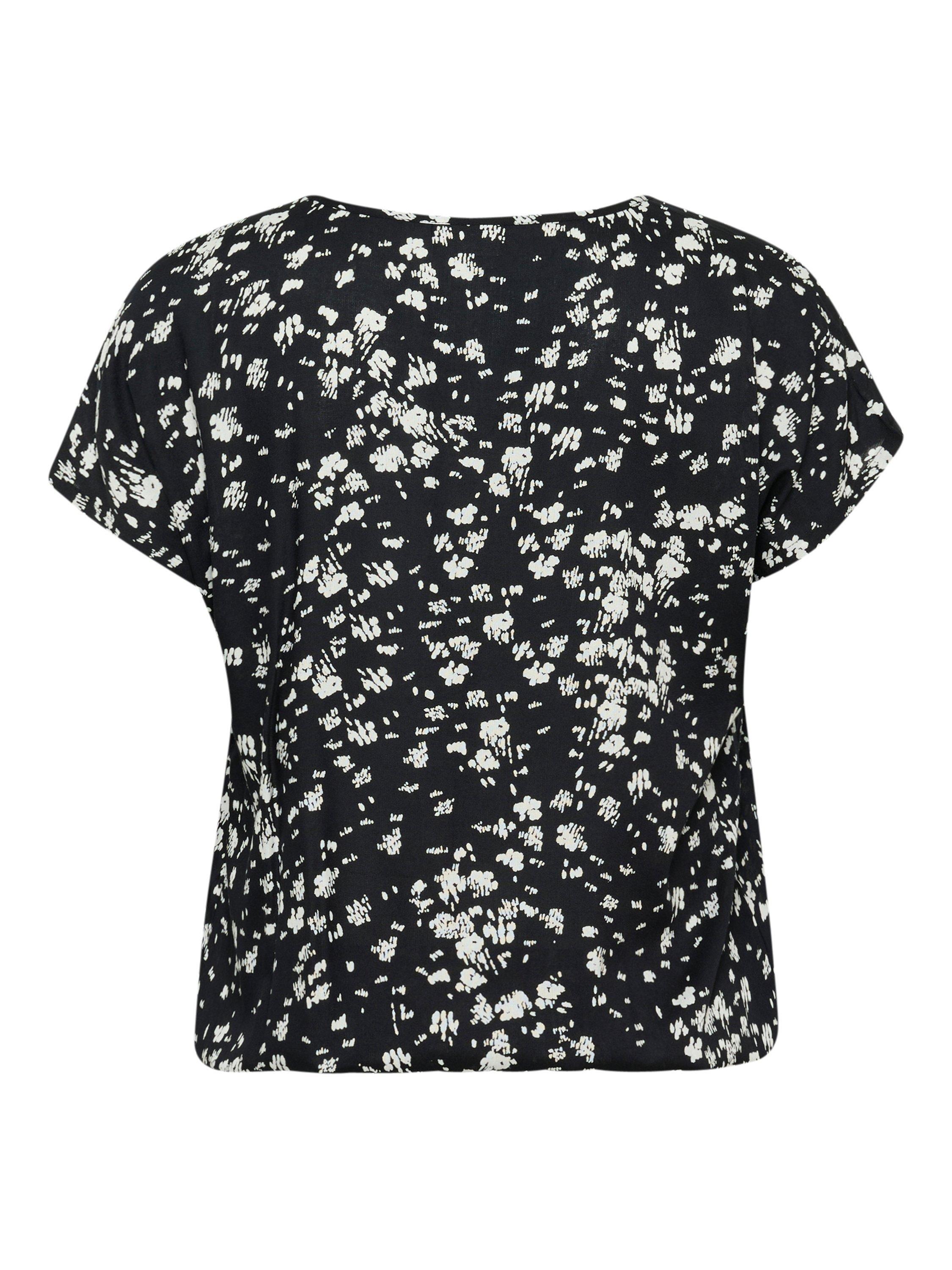 Product image 6 of 6, which shows KAFFE Curve KCbella Floral Stanley Short Sleeve Blouse, Black, 20