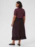 KAFFE KCbella Floral Patterned Tiered A-Line Midi Skirt