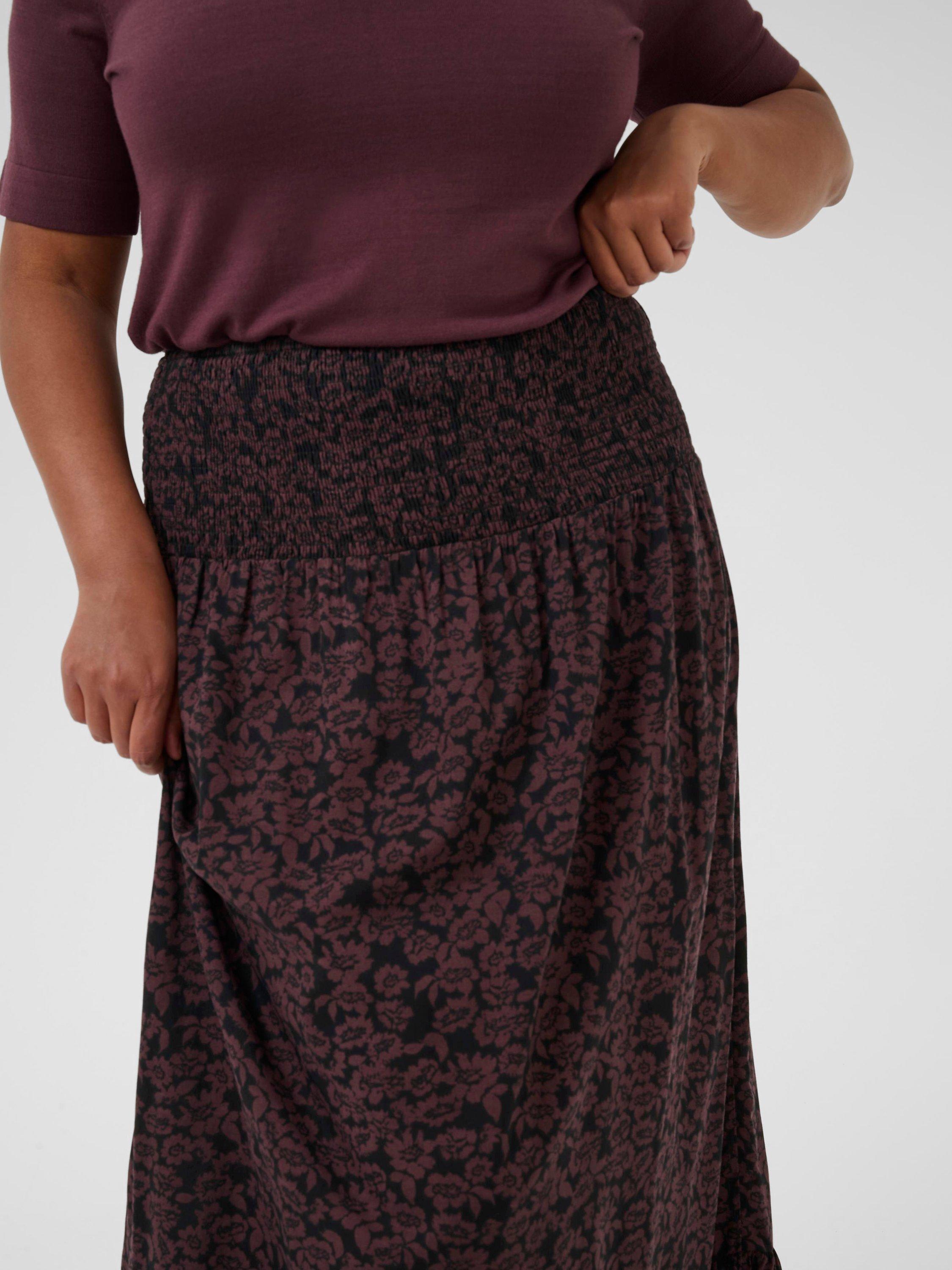 Product image 4 of 6, which shows KAFFE KCbella Floral Patterned Tiered A-Line Midi Skirt, Multi, S