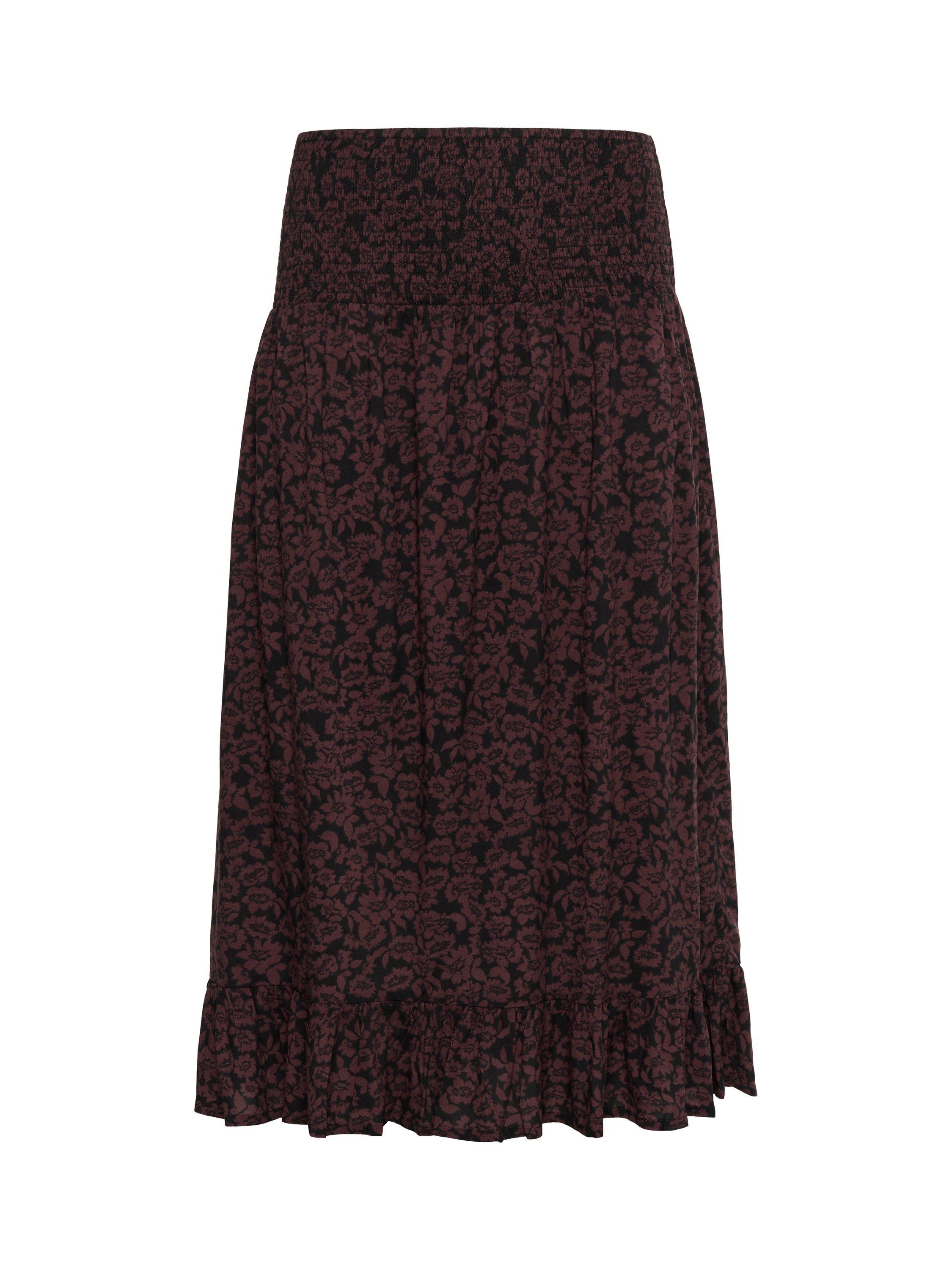 Product image 5 of 6, which shows KAFFE KCbella Floral Patterned Tiered A-Line Midi Skirt, Multi, S