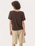 Part Two Riona Loose Fit Linen Rich T-Shirt, Mid Brown