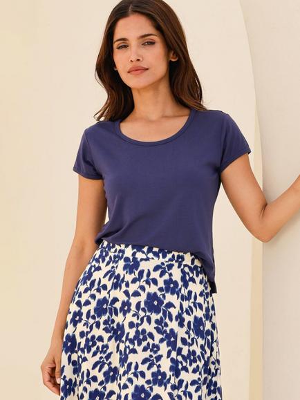 Aspiga Scoop Neck T-Shirt, Navy, Navy