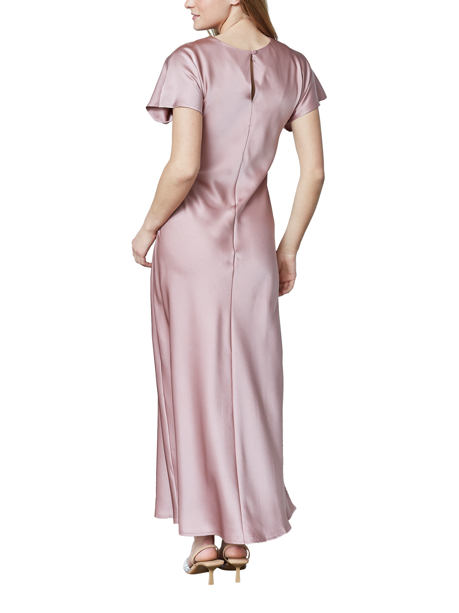 Product image 2 of 4, which shows Sisters Point Gista Gathered Detail Midi Dress, Mid Pink, XS