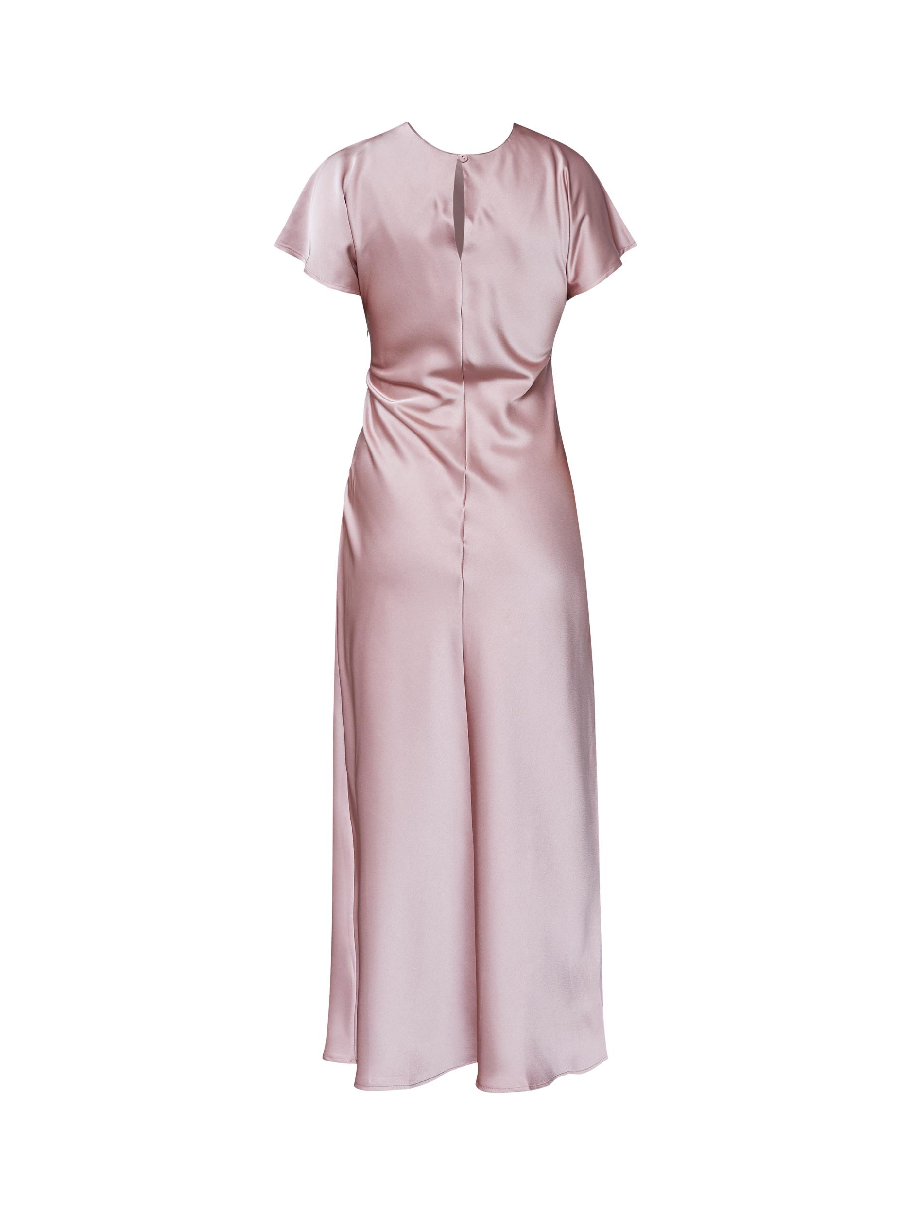 Product image 4 of 4, which shows Sisters Point Gista Gathered Detail Midi Dress, Mid Pink, XS