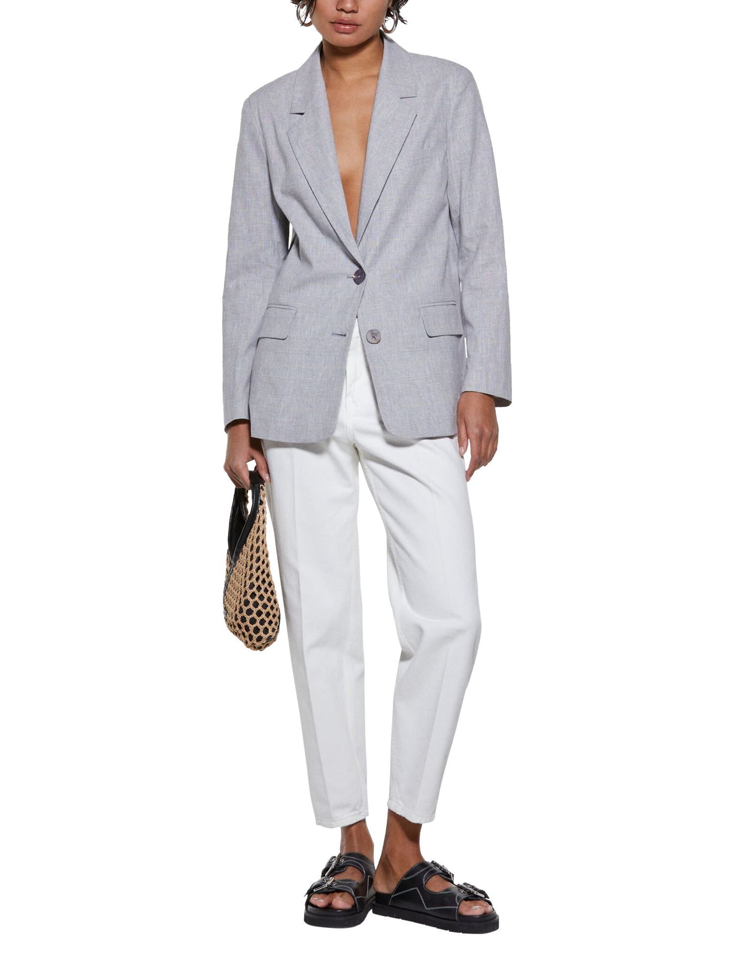Product image 3 of 6, which shows SISLEY Mid Rise Mom Jeans, White, 26R