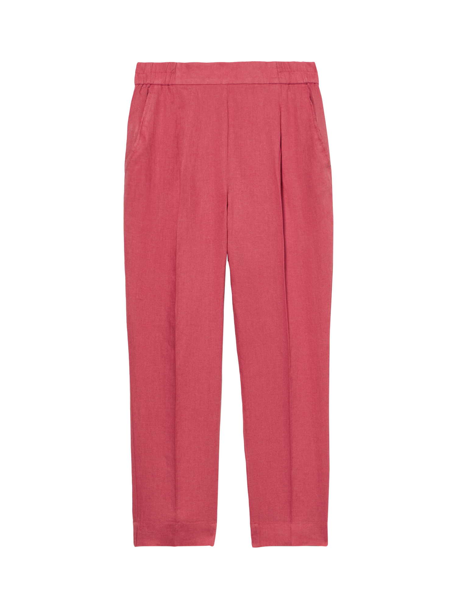 Product image 5 of 5, which shows SISLEY Linen Ankle Grazer Trousers, Mid Pink, 8