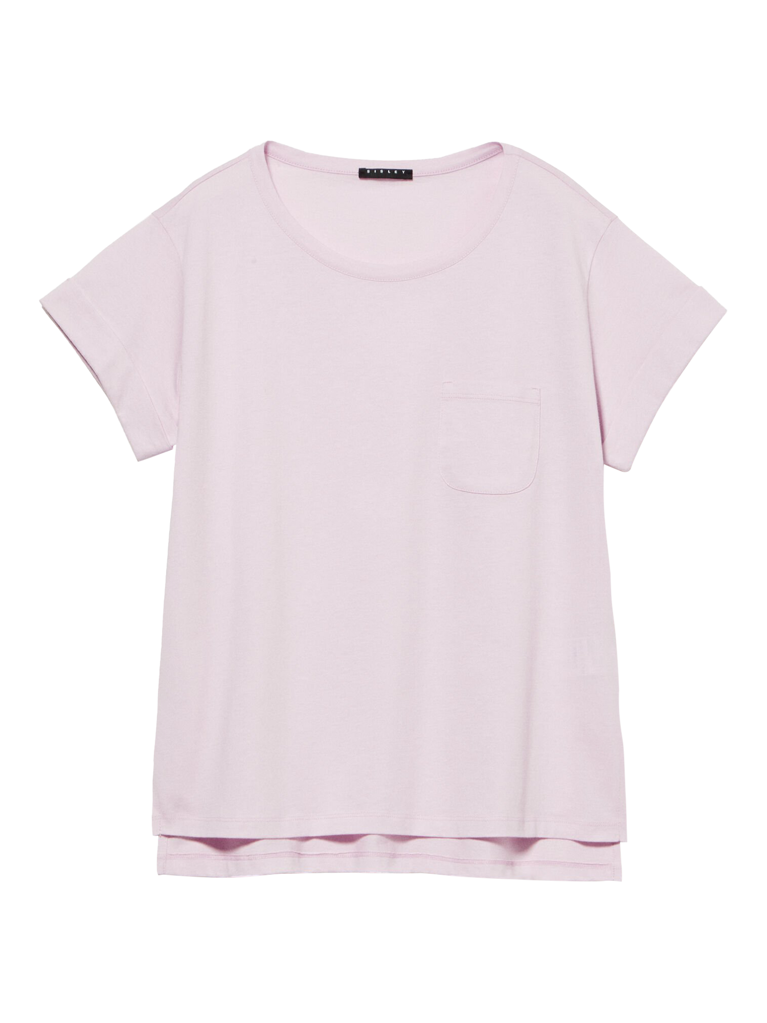 Product image 5 of 5, which shows SISLEY Cotton Pocket T-Shirt, Mid Pink, XS