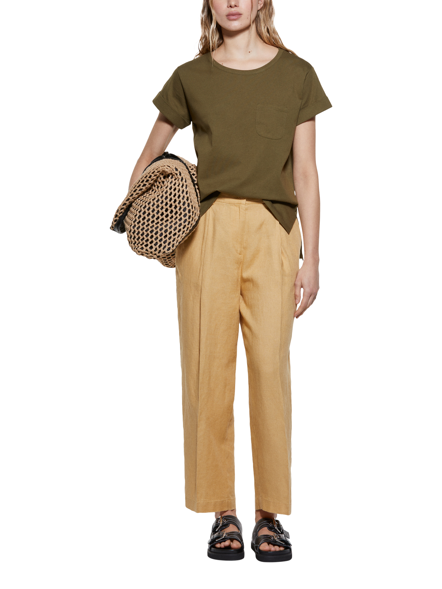 Product image 3 of 5, which shows SISLEY Patch Pocket T-Shirt, Green, M