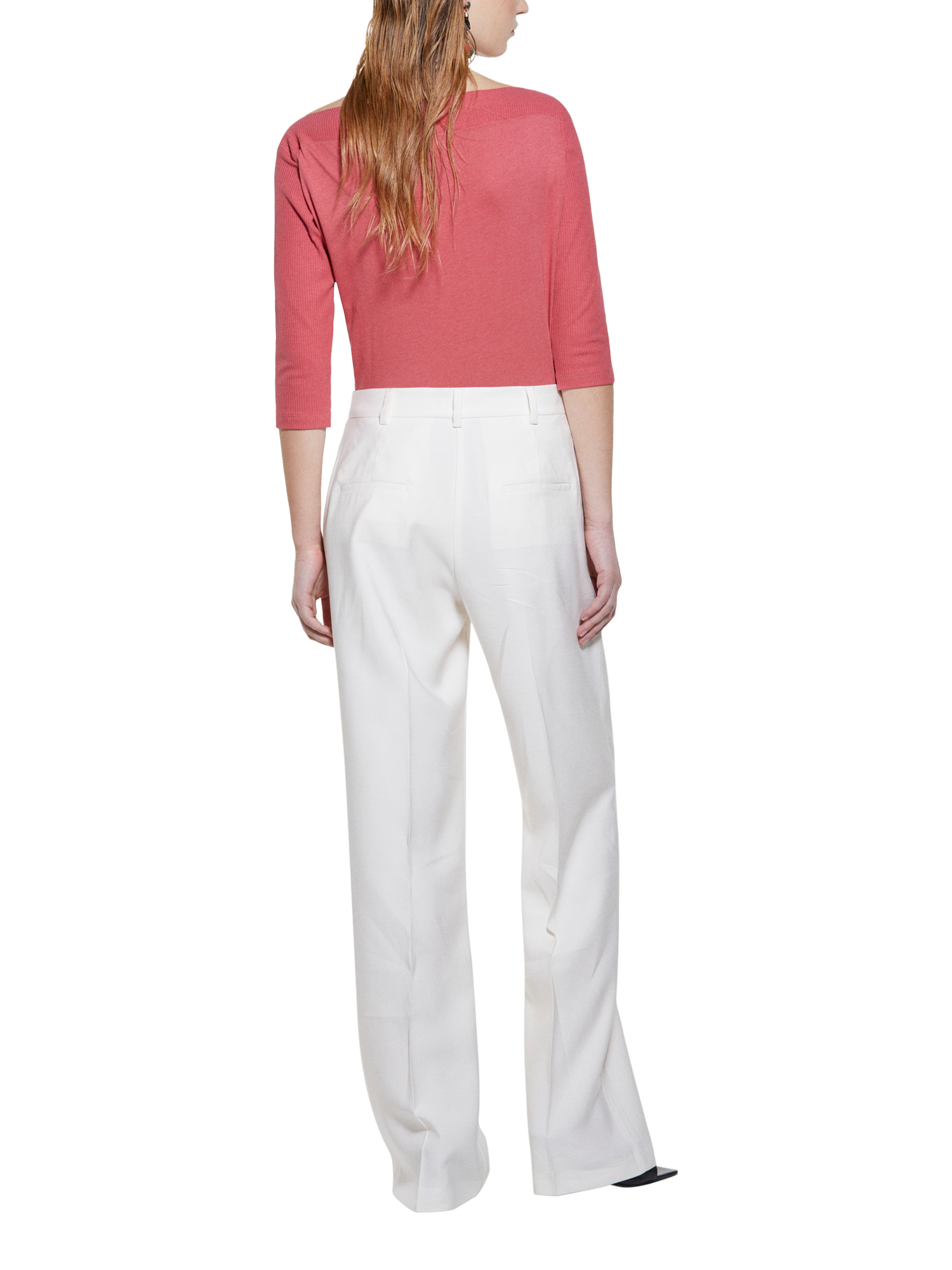 Product image 2 of 5, which shows SISLEY Boat Neck Jersey Top, Red, XS