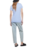 SISLEY Round Neck Raw Hem T-Shirt, Blue