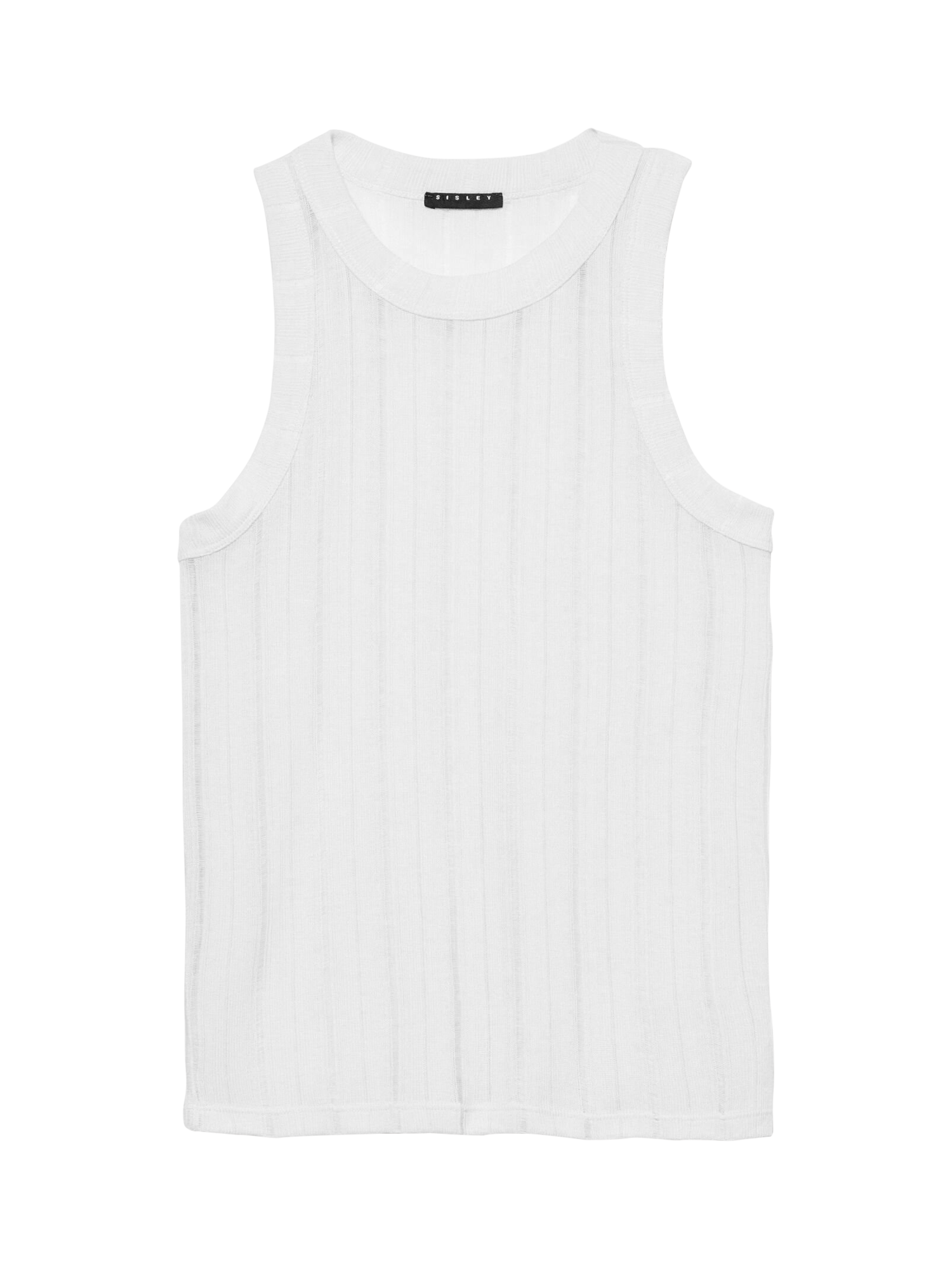 Product image 5 of 5, which shows SISLEY Rib Knit Tank Top, White, XS