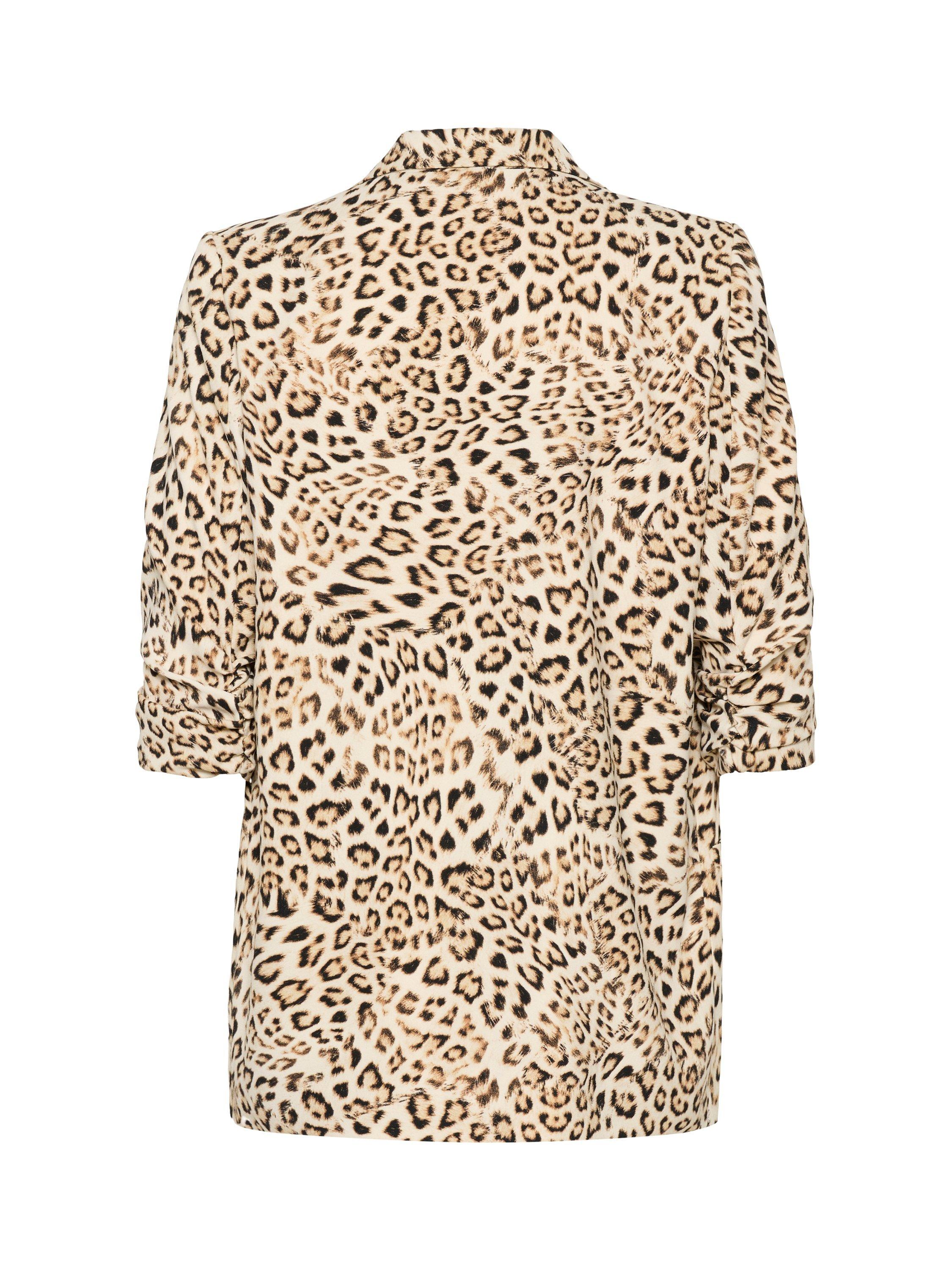 Product image 6 of 6, which shows Soaked In Luxury Shirley Leopard Print Three Quarter Sleeve Blazer , Brown/Multi, XS