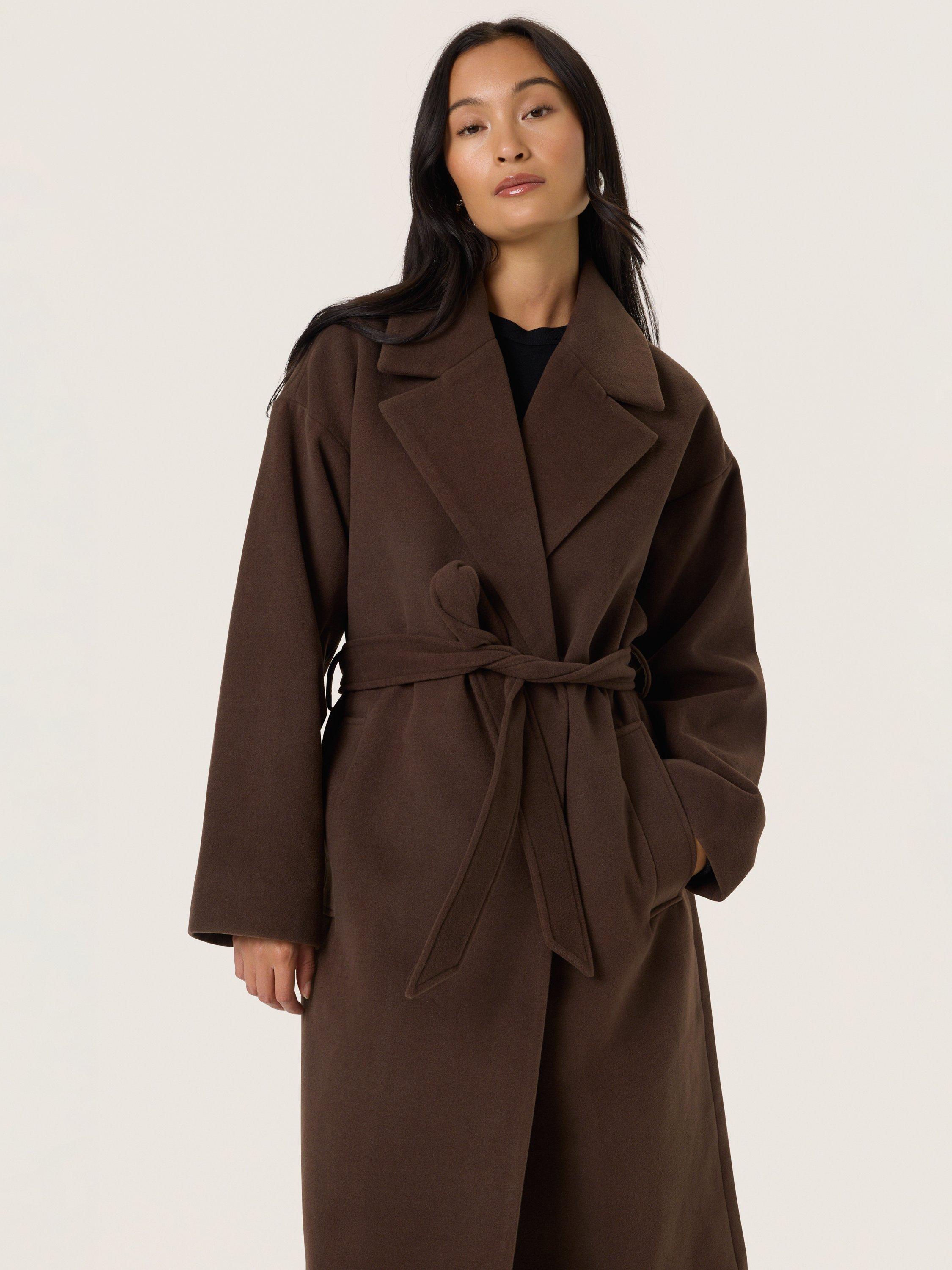 Product image 1 of 6, which shows Soaked In Luxury Rubie Belted Coat, Mid Brown, XS