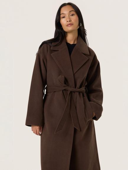 Soaked In Luxury Rubie Belted Coat, Mid Brown