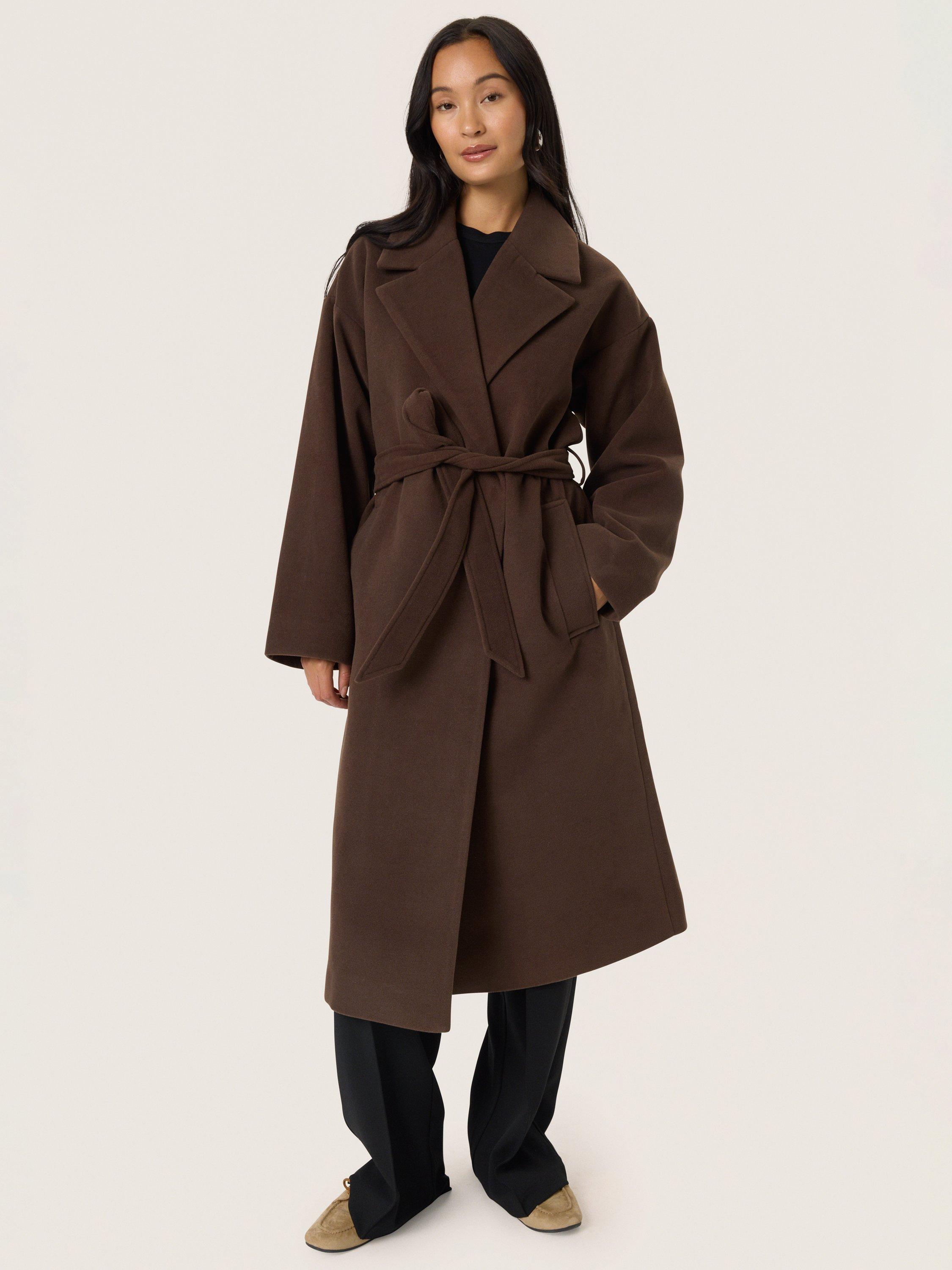 Product image 3 of 6, which shows Soaked In Luxury Rubie Belted Coat, Mid Brown, XS