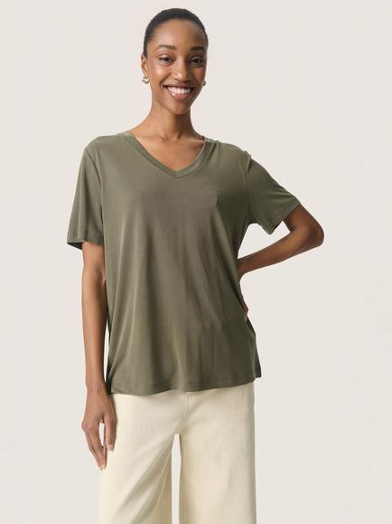 Soaked In Luxury Columbine T-Shirt, Mid Green, Mid Green