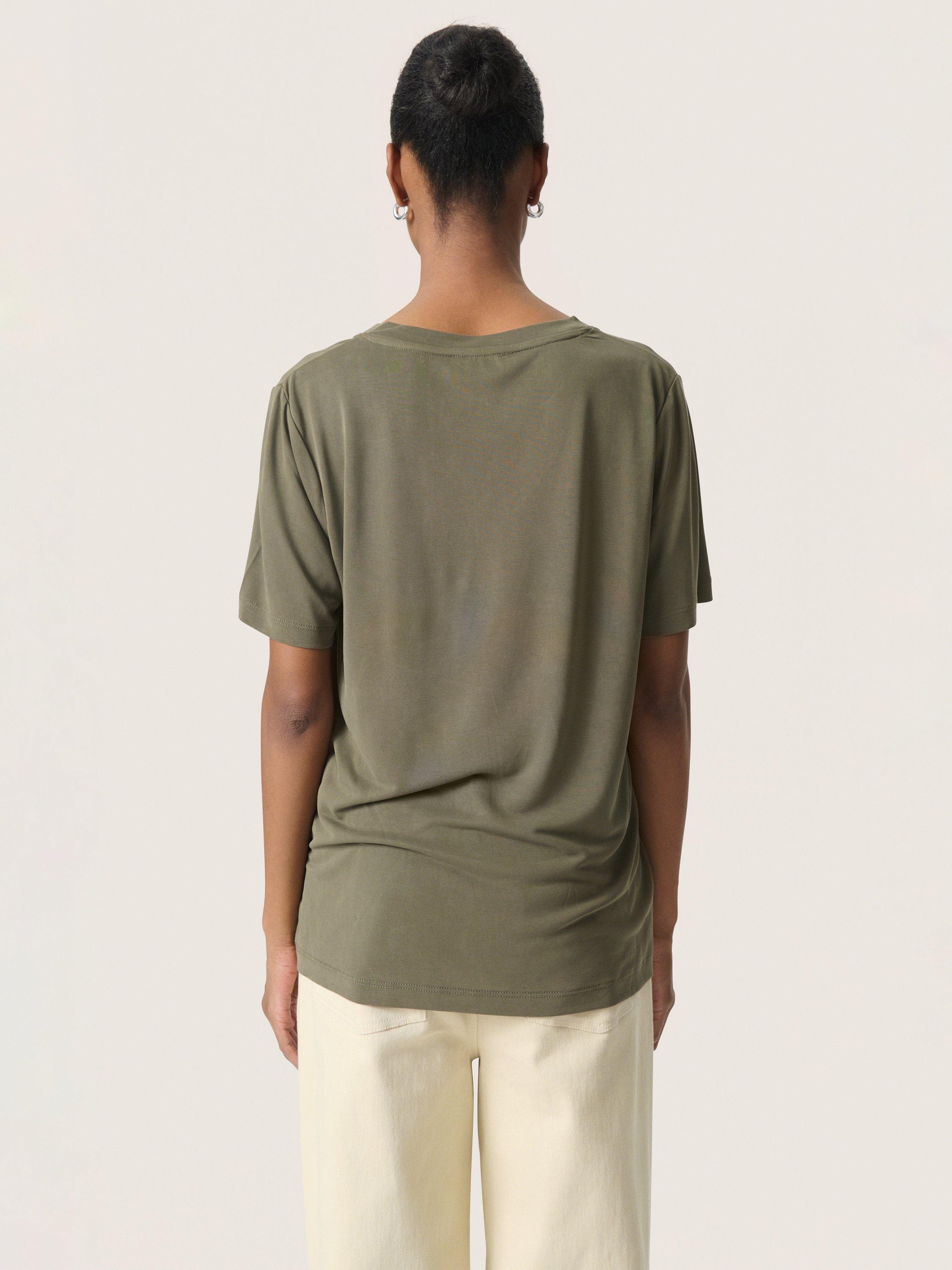 Product image 2 of 6, which shows Soaked In Luxury Columbine T-Shirt, Mid Green, XS