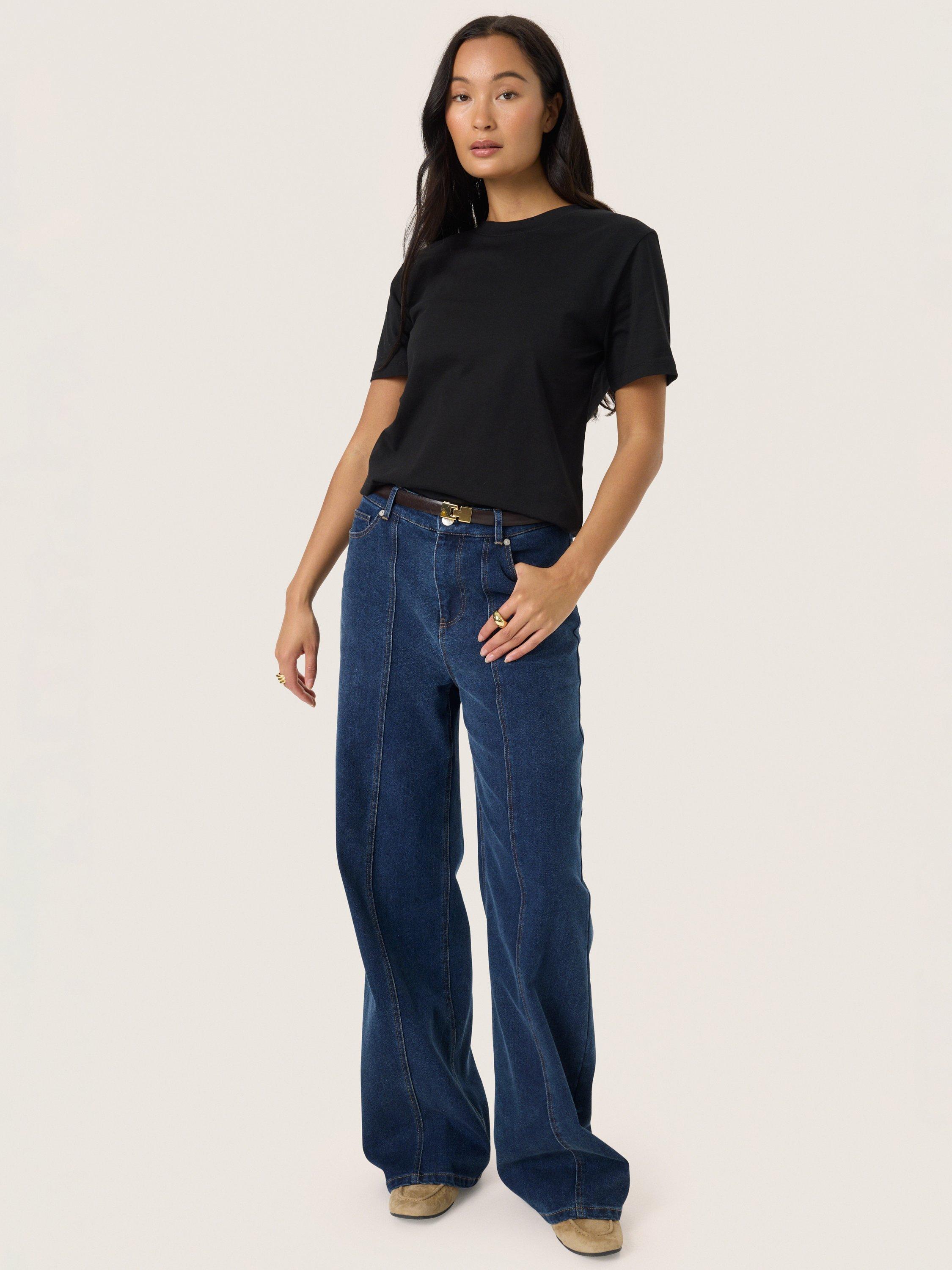 Product image 3 of 6, which shows Soaked In Luxury Jina Crew Neck T-Shirt, Black, XS