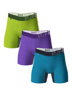 Step One Bamboo Boxer Briefs, Pack of 3, Purple Mid