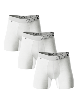 Step One Bamboo Boxer Briefs, Pack of 3, White, White