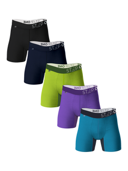 Step One Bamboo Boxer Briefs, Pack of 5, Multi, Multi