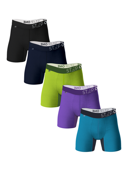 Step One Bamboo Boxer Briefs, Pack of 5, Multi, Multi