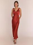 Rewritten Amelia Satin Midi Dress, Chilli Red