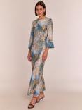 Rewritten Dolly Fringe Sleeve Dress, Celestial Blue Print