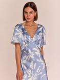 Rewritten Ellis Lily Print Satin Dress