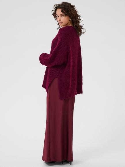 KAFFE Ane V-Neck Jumper, Mid Red - view 2, Mid Red