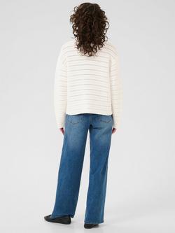 KAFFE Funnel Neck Cotton Blend Jumper - view 2, White