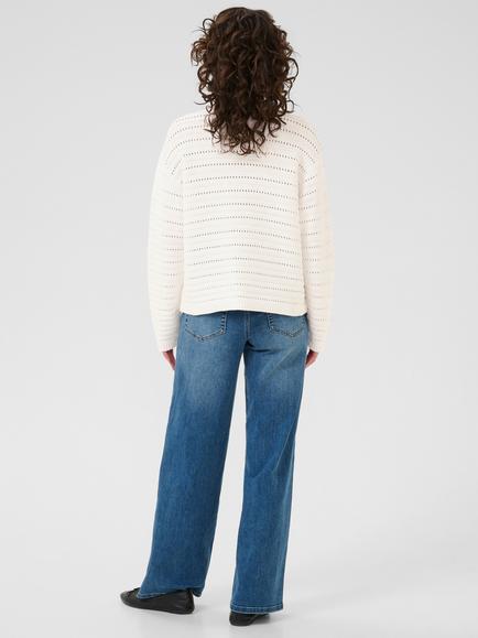KAFFE Funnel Neck Cotton Blend Jumper - view 2, White