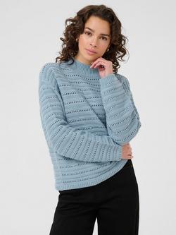 KAFFE Dolly Roll Neck Jumper, Mid Blue, Mid Blue