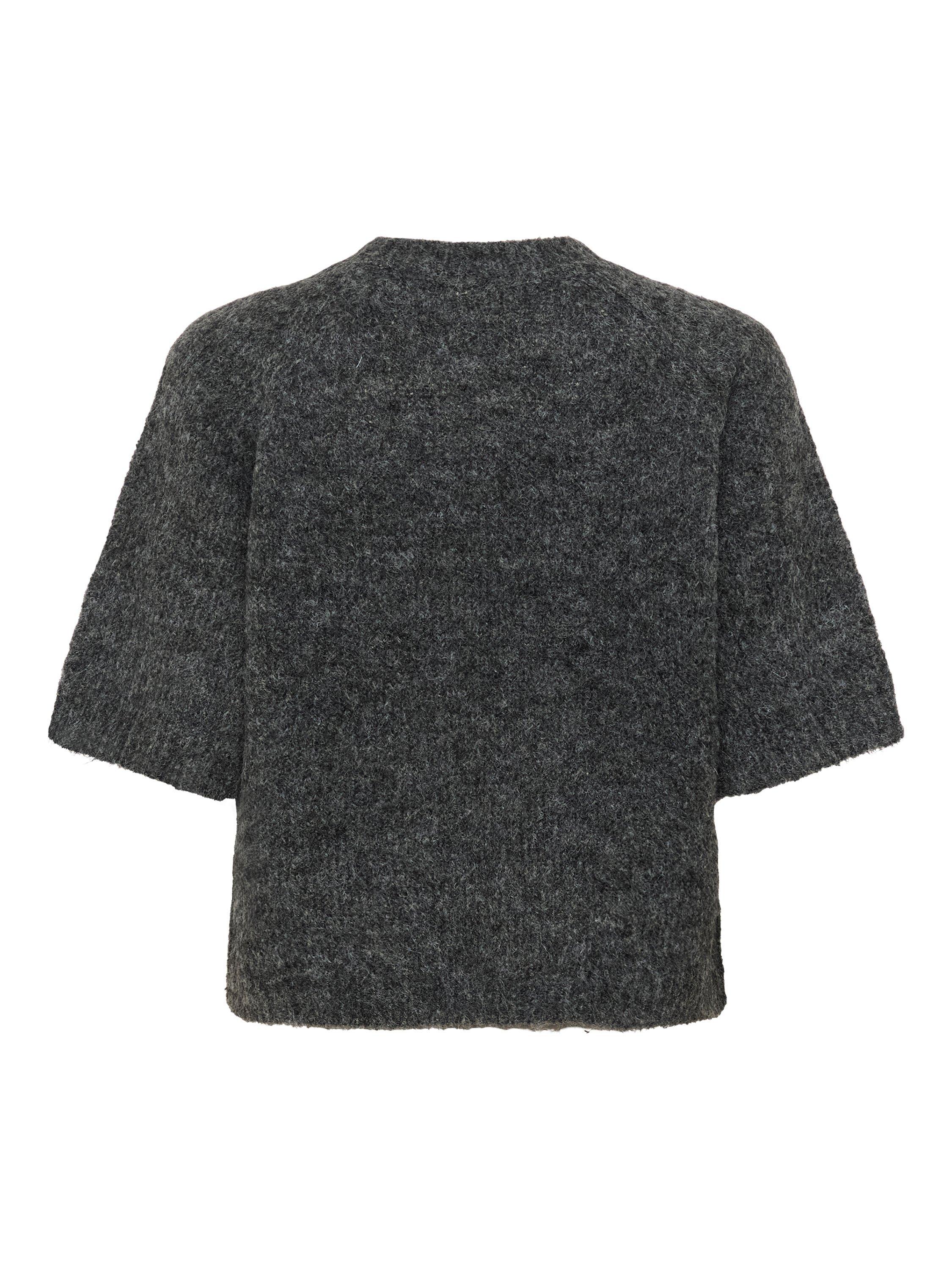 Product image 6 of 6, which shows KAFFE Emilie Knit Cropped Jumper, Mid Grey, XS