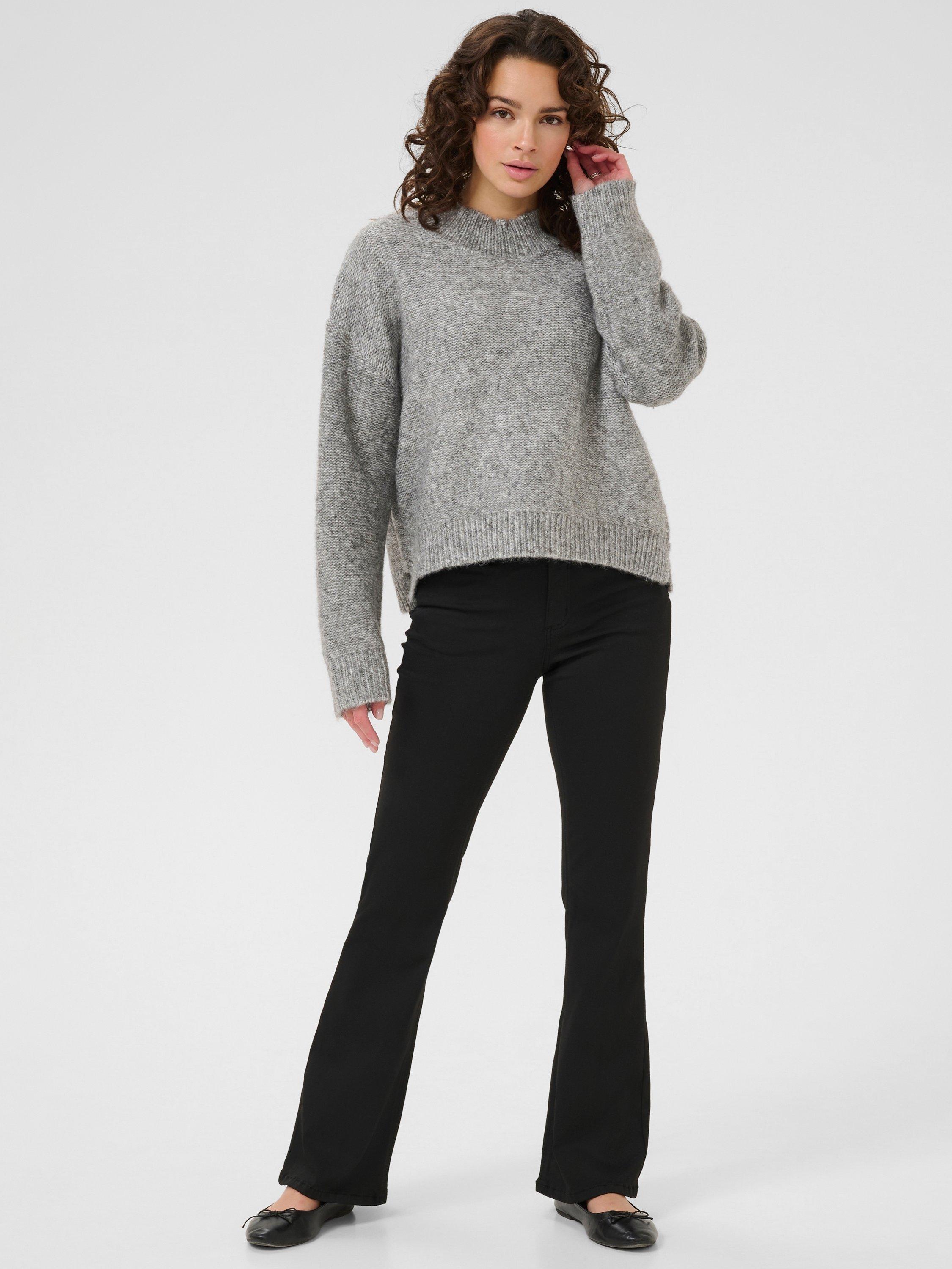 Product image 3 of 6, which shows KAFFE Labis Funnel Neck Jumper, Mid Grey, XS