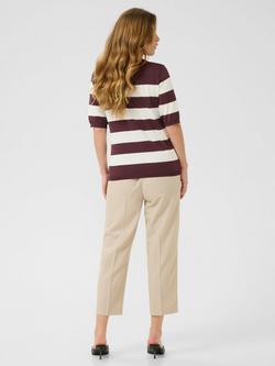 KAFFE Lizza Stripe Knit Jumper, Brown/Multi - view 2, Brown/Multi