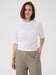 KAFFE Karla Textured Short Sleeve Jumper, White