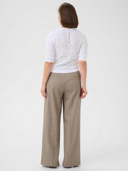 KAFFE Karla Textured Short Sleeve Jumper, White - view 2, White