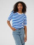 KAFFE Lizza Stripe Knit Jumper, Blue/Multi