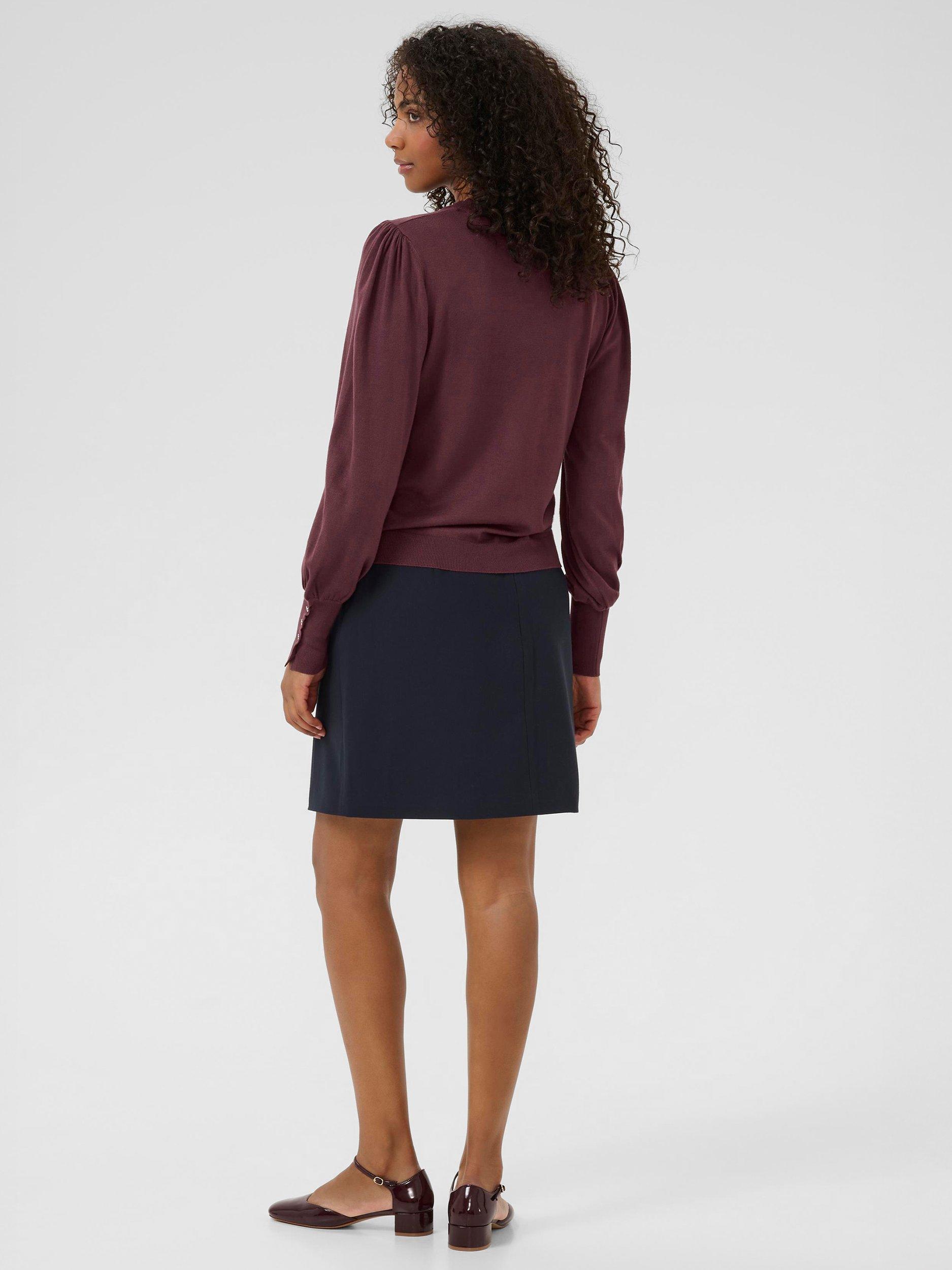 Product image 2 of 6, which shows KAFFE Lizza Round Neck Jumper, Mid Red, XS